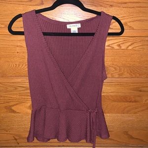 Crossover/Wrap Mauve Top